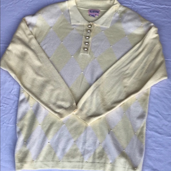 Vintage Hillary Paige sweater. Yellow and white - Picture 2 of 4